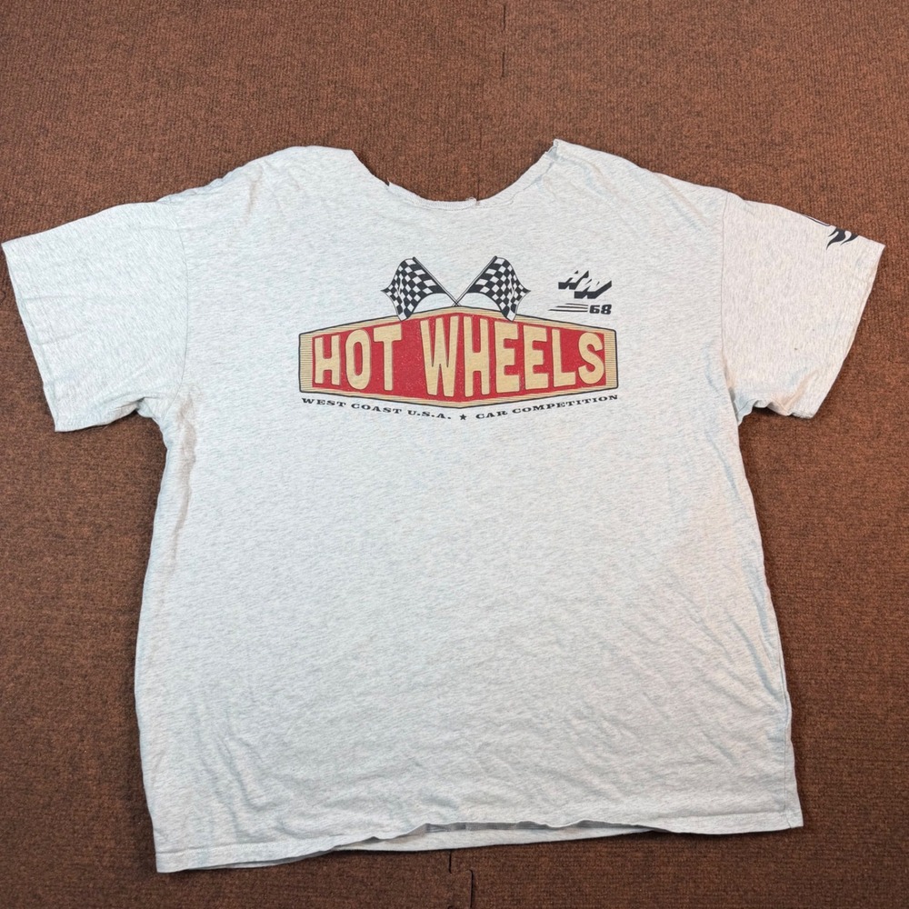 Hot Wheels Racing Graphic T-Shirt Womens Gray West Coast Car Competition 1968 2X
